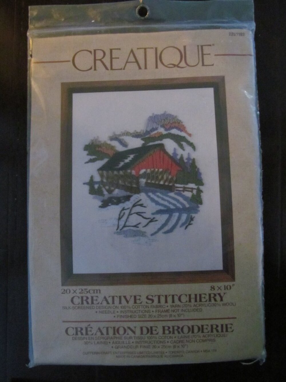 Crewel Embroidery Kit Covered Bridge